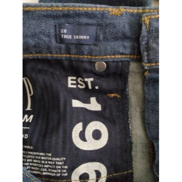 Gap 1969 True Skinny Jeans Cropped Stretch Mid Rise Dark Indigo Womens Size 28 - Picture 5 of 9